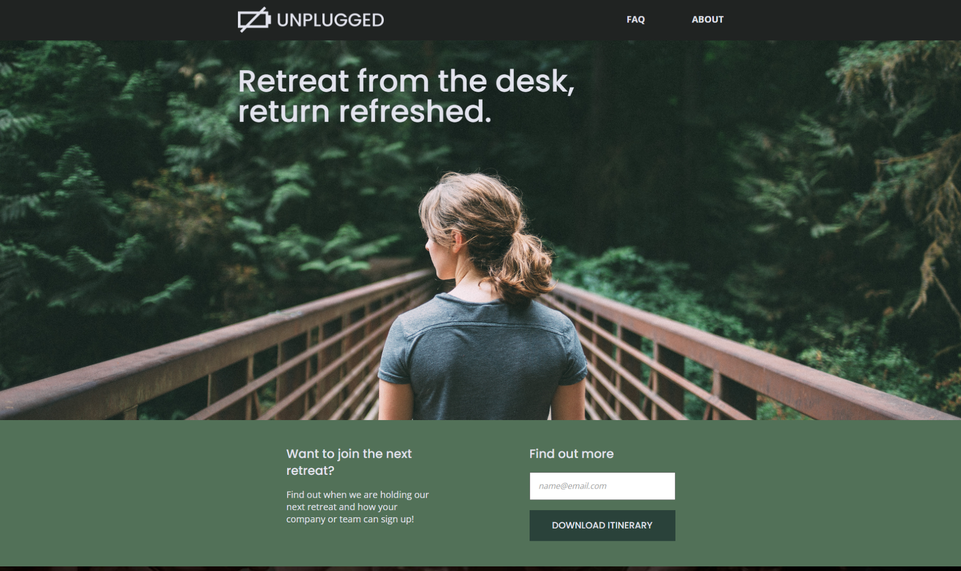 unplugged retreat homepage